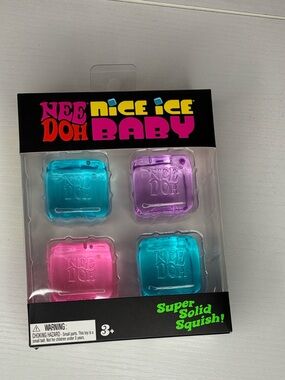 Nice Ice Baby Squish Toy 4-Pack - Blue, Pink, Purple, Teal